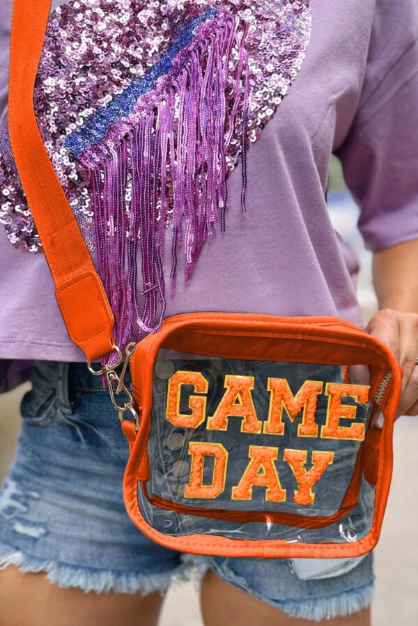 Orange GAME DAY Rugby Football Clear Shoulder Bag