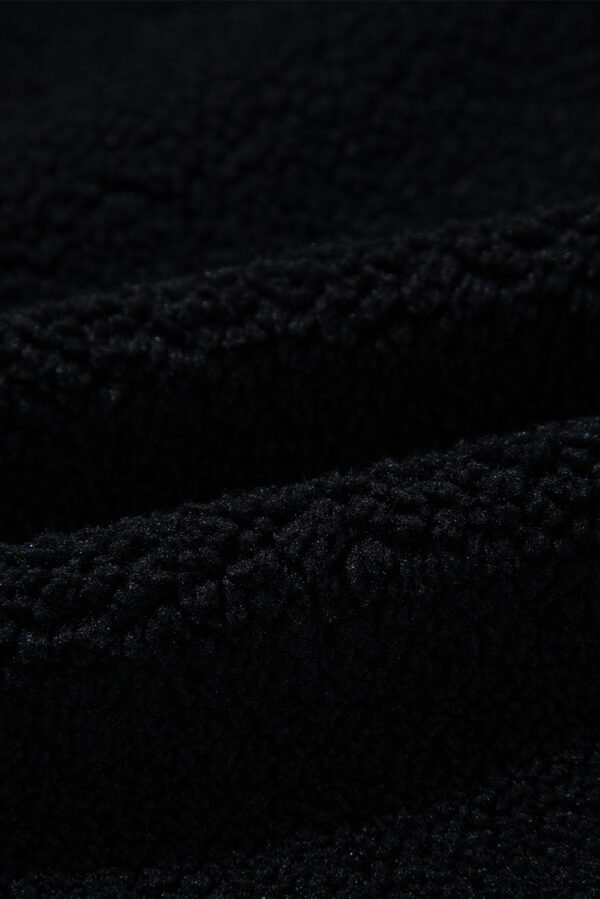 Black Sherpa Stand Collar Jacket Vest