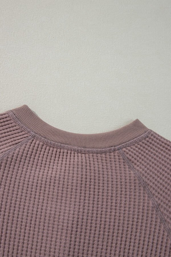 Chestnut Textured Knit Henley Long Sleeve Top