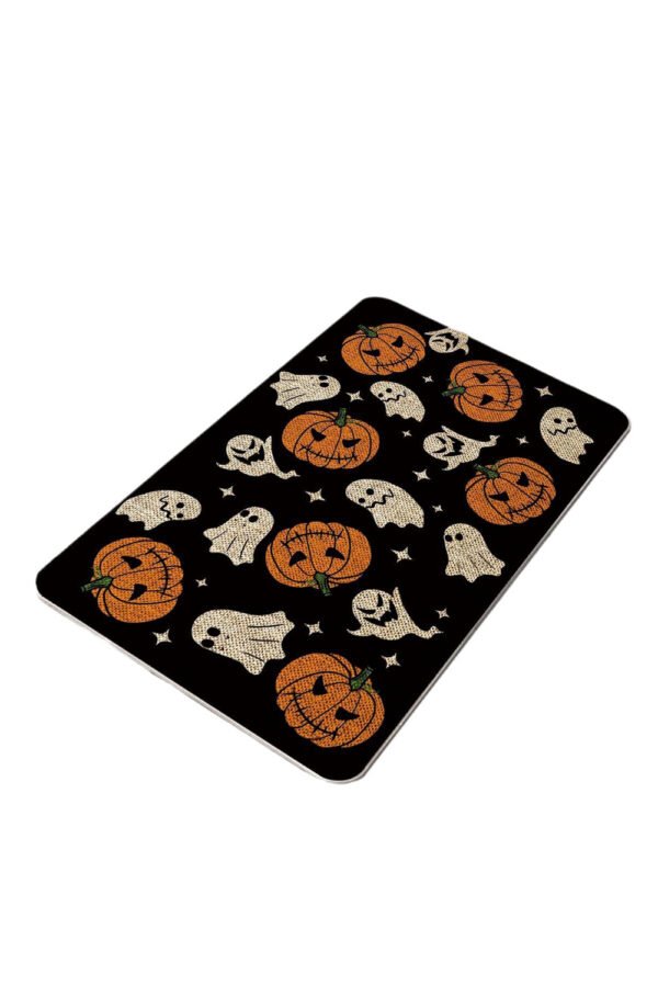 Black Halloween Pumpkin Ghost Print Door Ground Mat