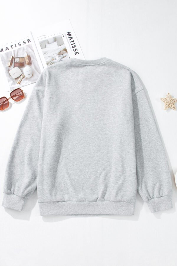 Light Grey Creep It Real Ghost Print Plus Size Sweatshirt