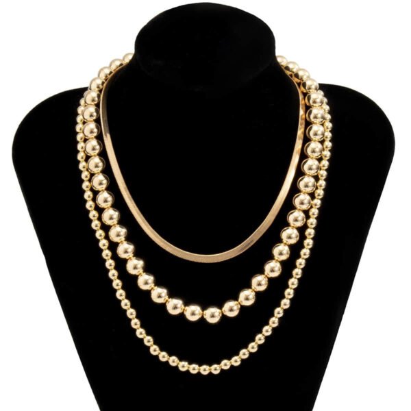 Women’s Beaded Metal Multi-layer Necklace