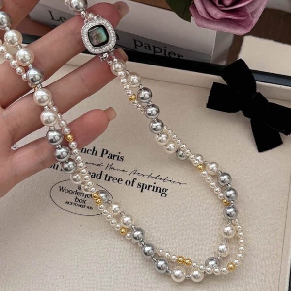 Micro-inlaid Square Dual-wear Double-layer Necklace