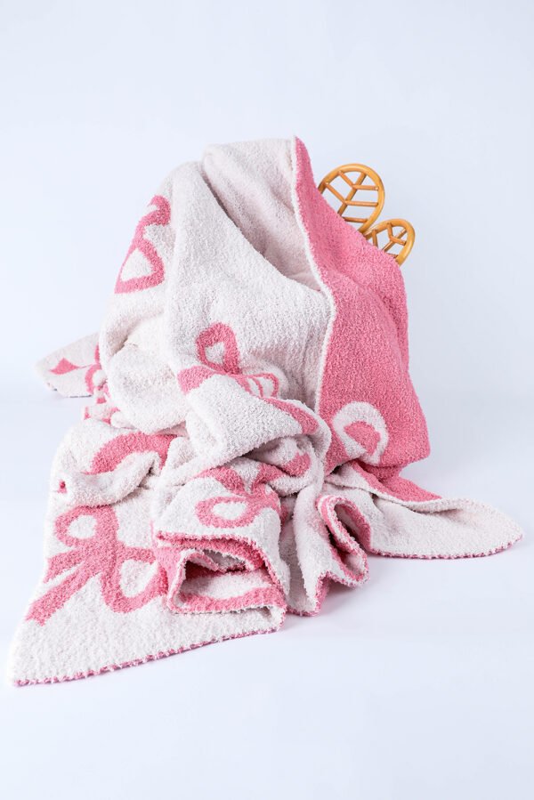 Pink Bow Printed Cozy Soft Throw Blanket