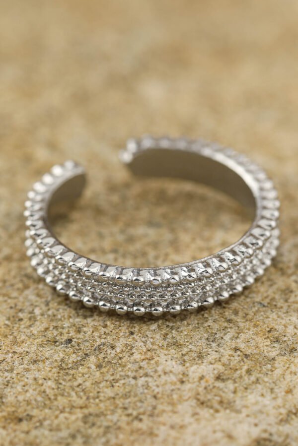 Silvery 3pcs Rhinestone Alloy Opening Ring Set