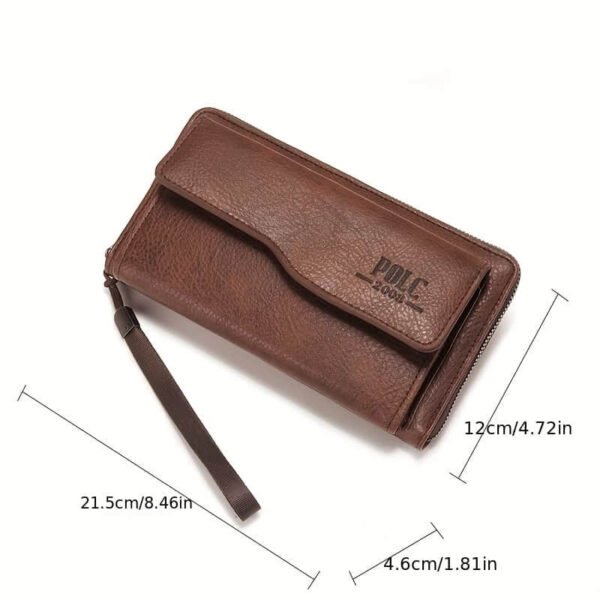 New Men’s Wallet Long Fashion Soft Wallet Zipper Multi-card Wallet