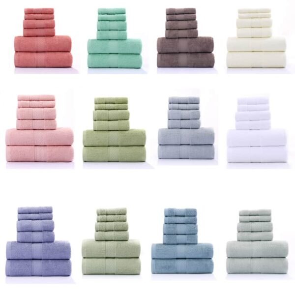 Six Piece Set Of Pure Cotton Bath Towels