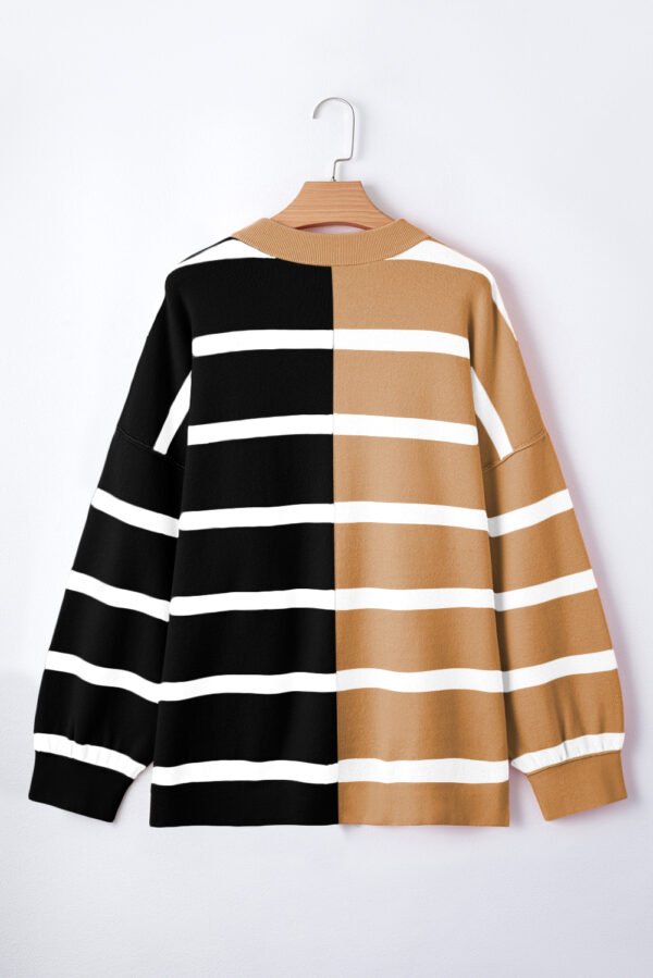 Light French Beige Colorblock Oversized Sweater