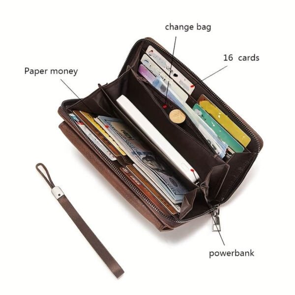 New Men’s Wallet Long Fashion Soft Wallet Zipper Multi-card Wallet