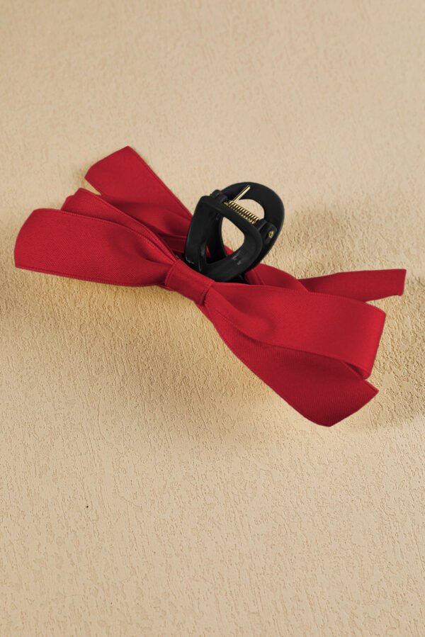 Fiery Red Bow Decor Large Hair Claw Clip