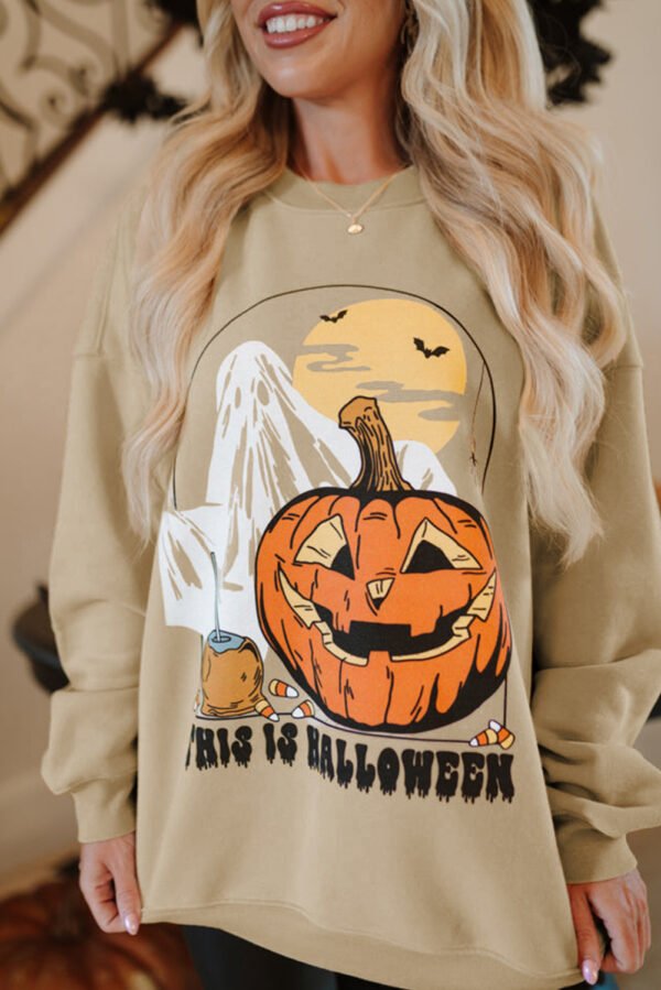 Parchment Spooky Pumpkin Graphic Crewneck Halloween Sweatshirt