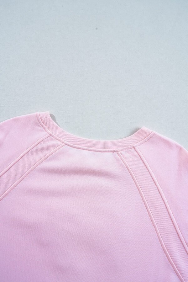 Pink Hugs and Kisses Pop Up Embroidered Raglan Sleeve Sweatshirt