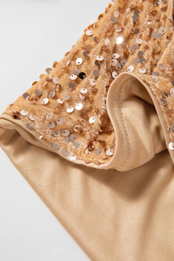 Golden Fleece Sequined Open Front Cropped Jacket