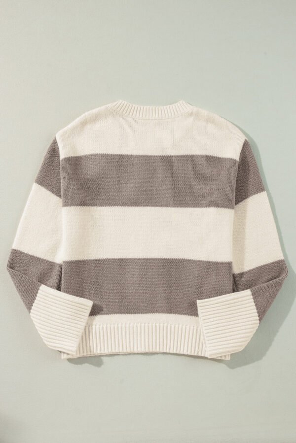 Simply Taupe Colorblock Loose Pullover Sweater