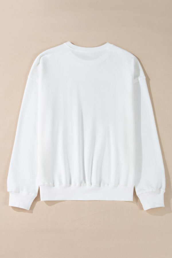 White MERRY Graphic Pullover Sweatshirt