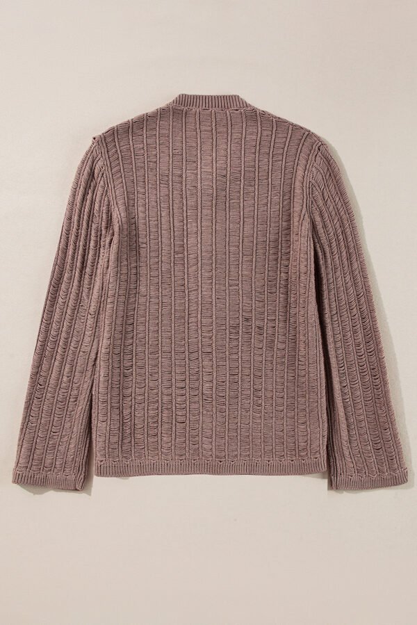 Goat Cut Out Textured Knit Buttoned Cardigan