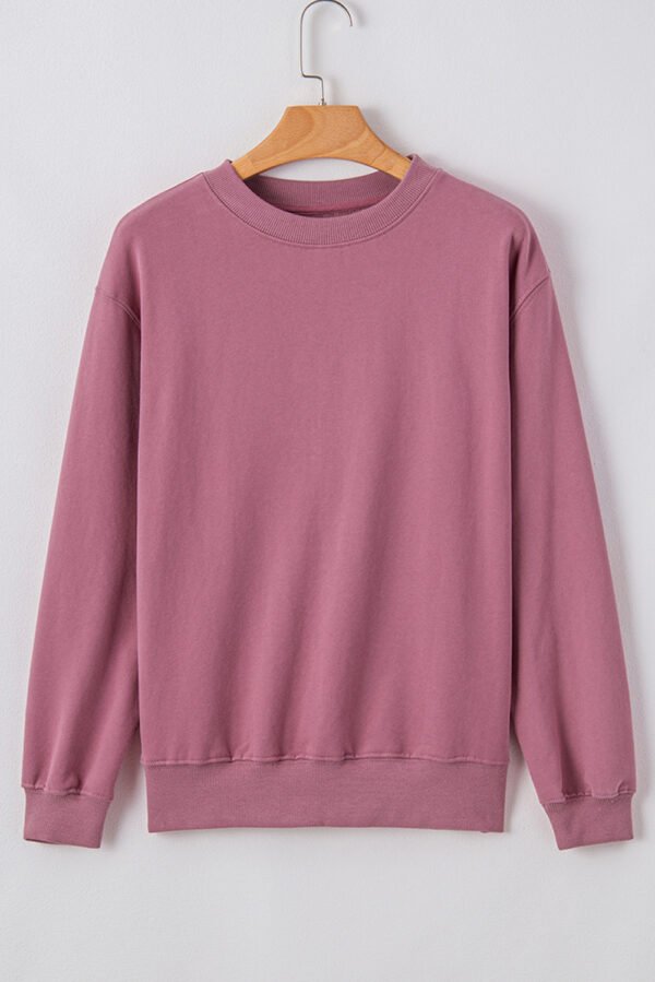 Valerian Plain Drop Shoulder Crewneck Pullover Sweatshirt