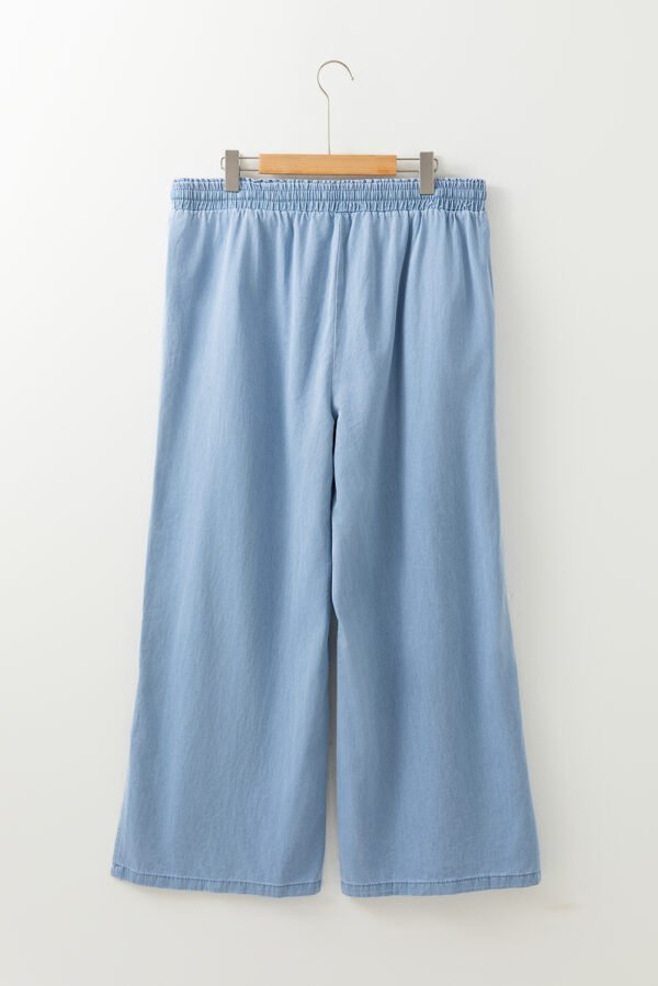 Beau Blue Casual Wide Slit Leg High Waist Loose Plus Size Jeans