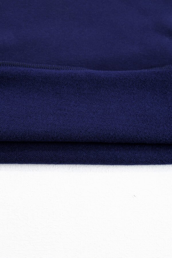 Navy Blue Solid Fleece Lined Drop Shoulder High Low Sweatshirt