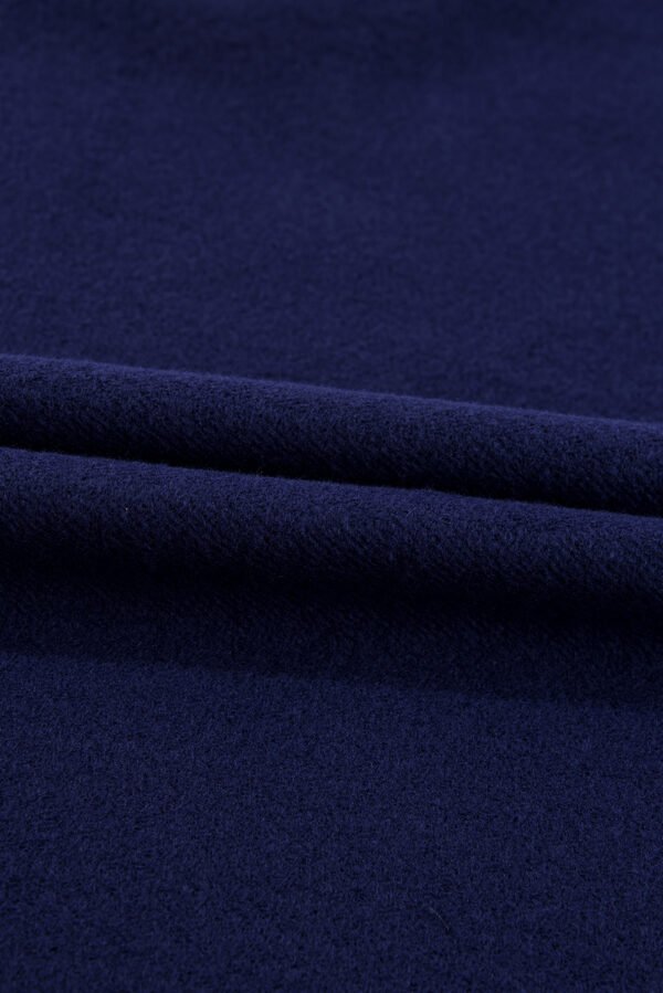 Navy Blue Solid Fleece Lined Drop Shoulder High Low Sweatshirt