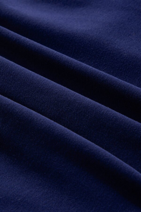Navy Blue Solid Fleece Lined Drop Shoulder High Low Sweatshirt