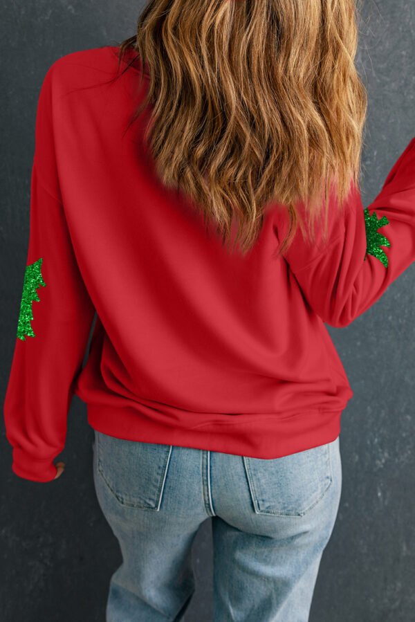 Red Christmas Tree Printed Holiday Fashion Sweatshirt