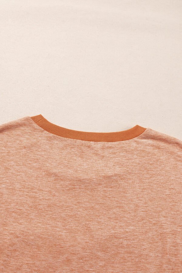 Desert Gold Stud Heart Patch Textured Front Dolman Top