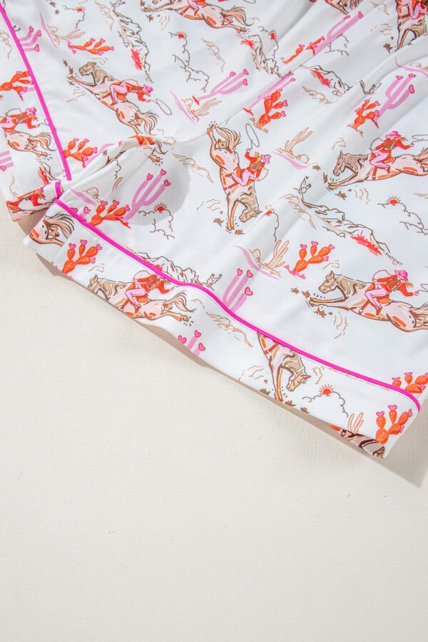 White Cowgirl Country Print Pajamas Set