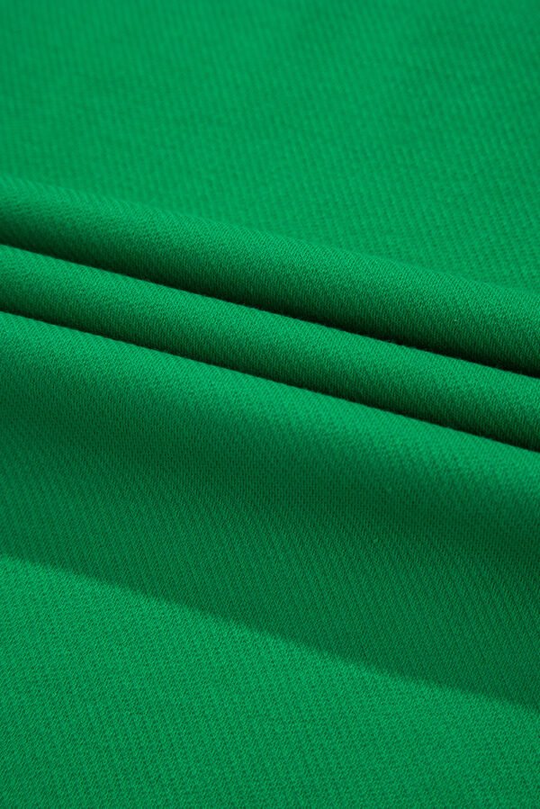 Bright Green Two Tone Contrast Textured Crewneck Tee and Shorts Set