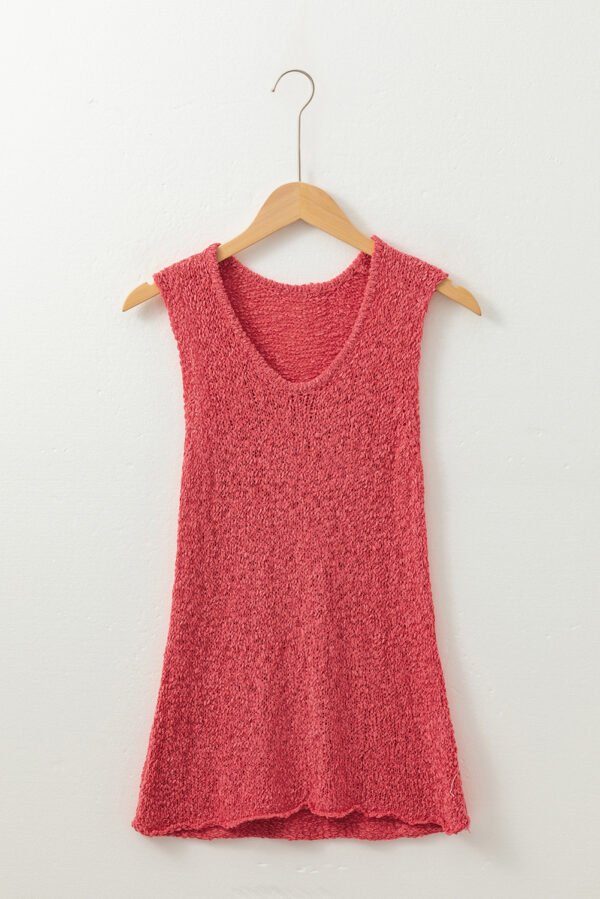 Flamingo Textured Knit U Neck Slim Fit Sweater Vest