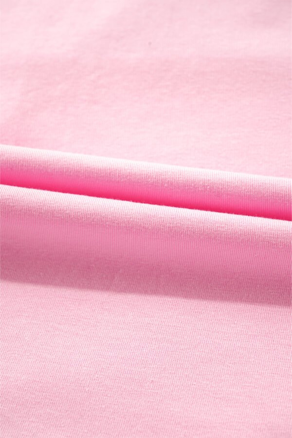 Pink Two Tone Half Buttons Collared T Shirt