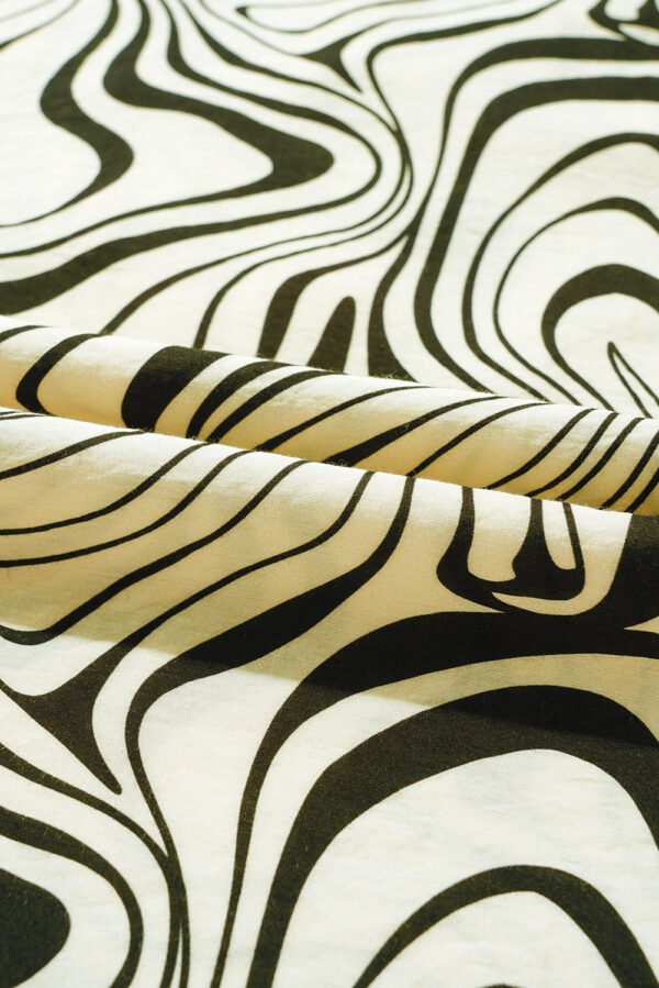 White Zebra Stripe Print Contrast V-Neck Ricrac Detail Short Sleeve Blouse Top