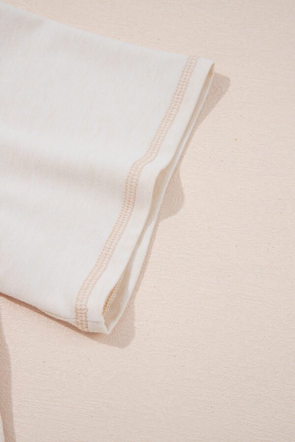 Beige Half Placket Chest Pockets Short Sleeve Wide Leg Jumpsuit