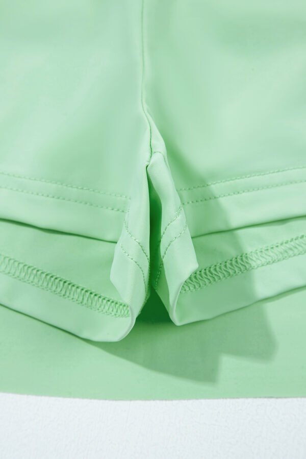 Light Green Drawstring High Waist Lined Tennis Skorts