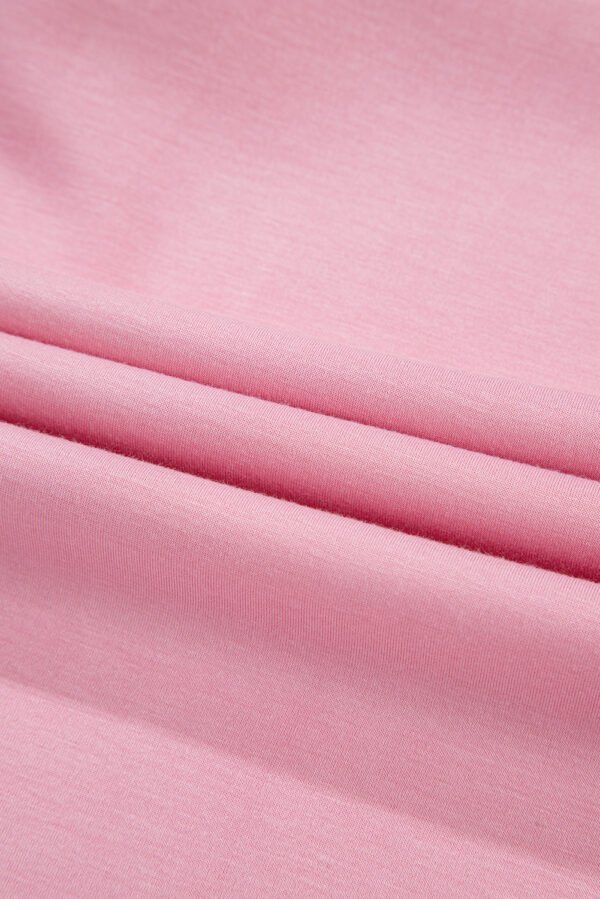 Pink Bow Applique Half Sleeve T-shirt