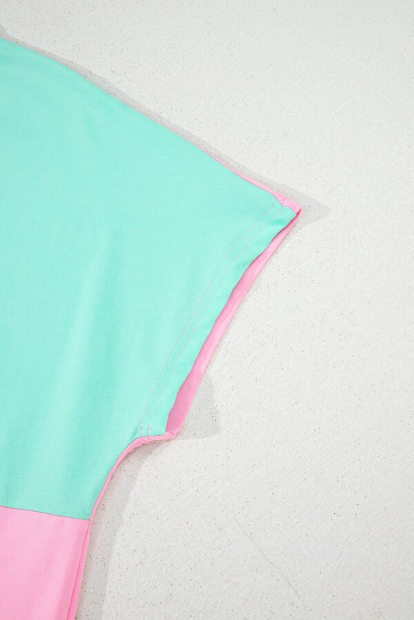 Mint Green Two Tone Half Buttons Collared T Shirt