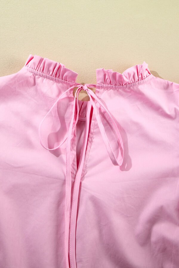 Bonbon Ricrac Ruffled Sleeve Frilled Collar Blouse