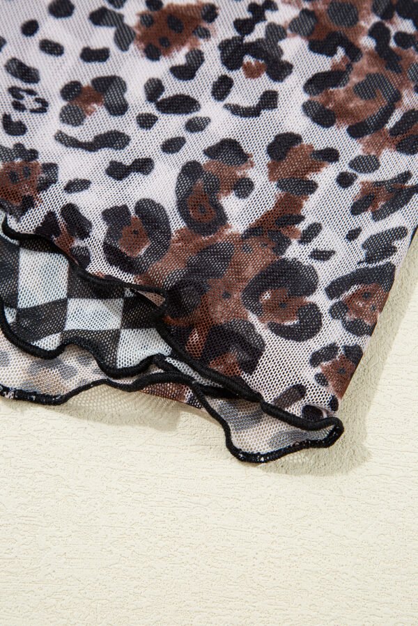 Multicolour Leopard Checkered Double Printed Reversible Sleeveless Long Dress