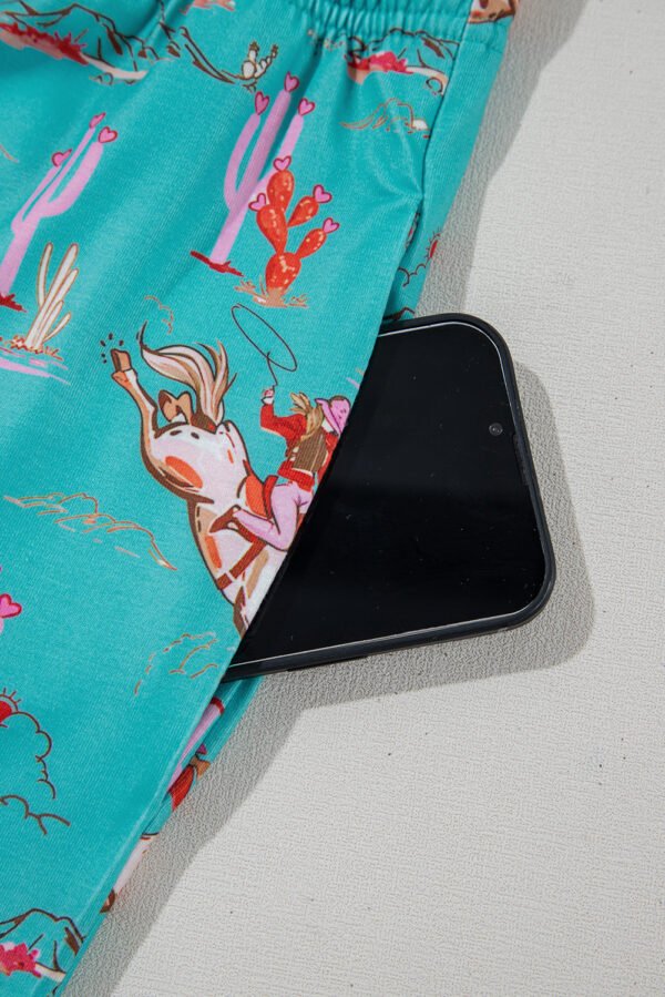 Aruba Blue Cowgirl Country Print Pajamas Set