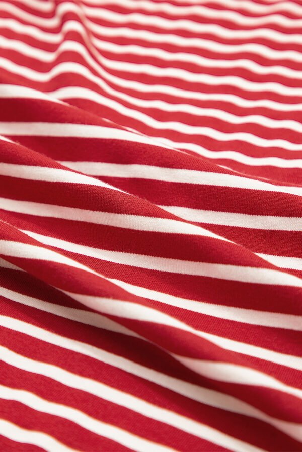 Red Stripe Chest Pocket Patch Round Neck Tank Top