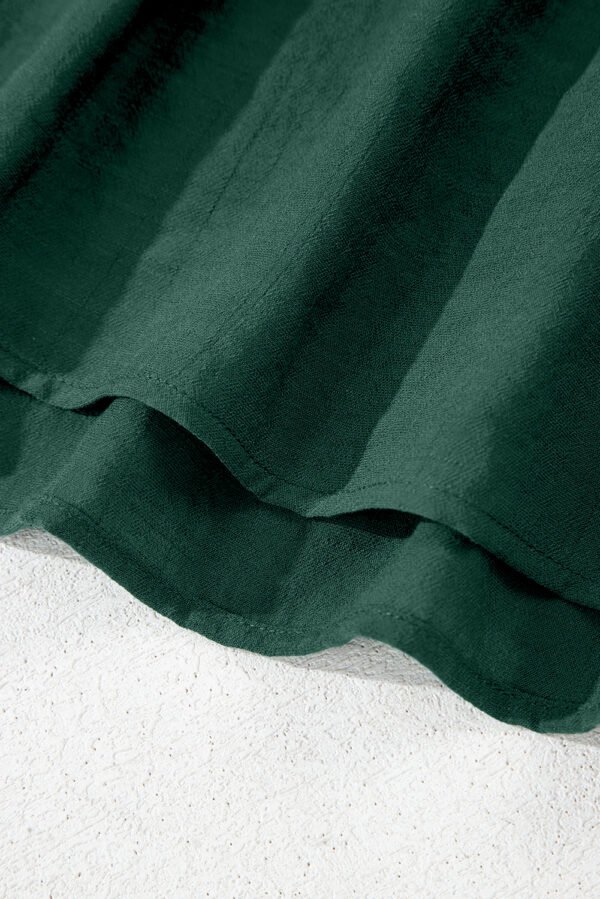 Green Bay Eyelet Embroidered Sleeve Tie V Neck Blouse