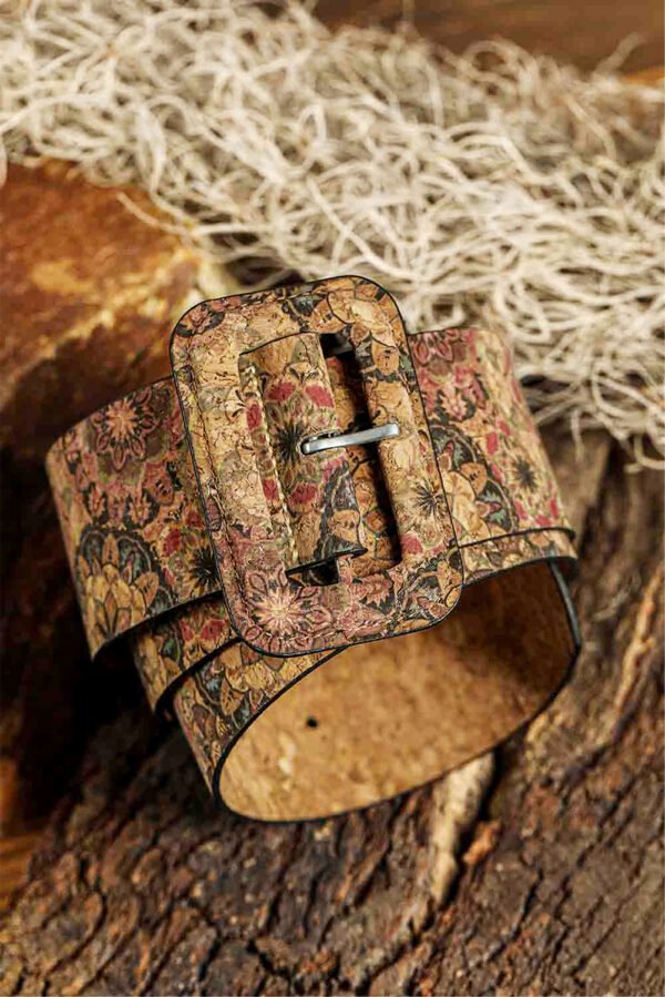 Chestnut Western Floral Print Faux Leather Waist Belt