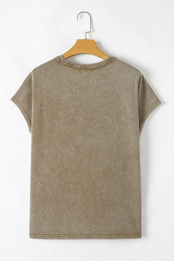 Sage Green Vintage Washed Short Dolman Sleeve Oversized T Shirt