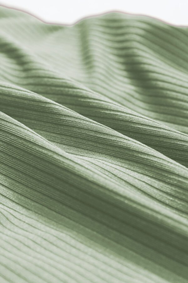 Laurel Green Ribbed Drawstring Sides Cutout One Piece Swimsuit