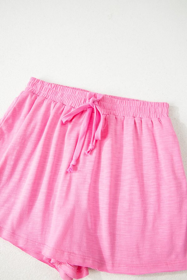 Sachet Pink Loose Fit Half Sleeve T Shirt and High Waist Skirt Set