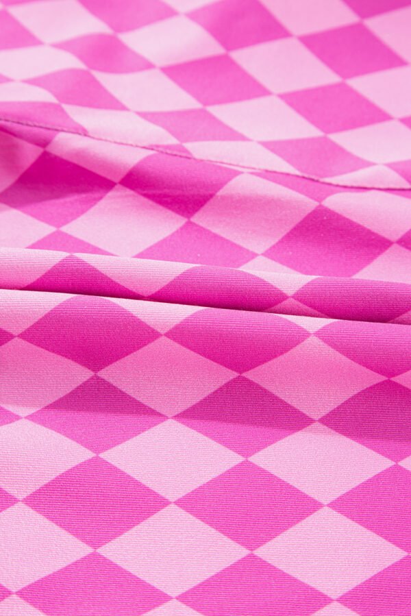 Pink Geometric Print Active Casual Shorts with Slits