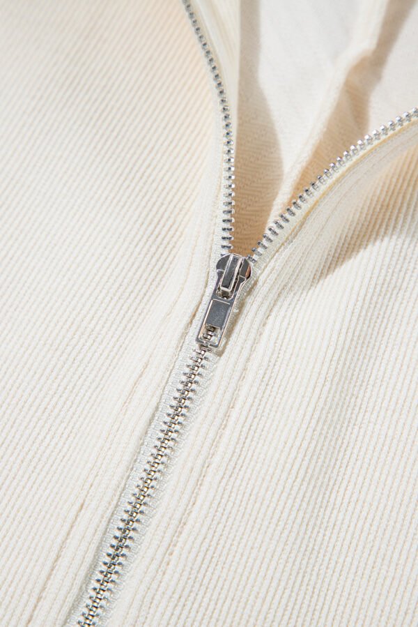 Jet Stream Textured Zipped Front V Neck Collared Casual Romper