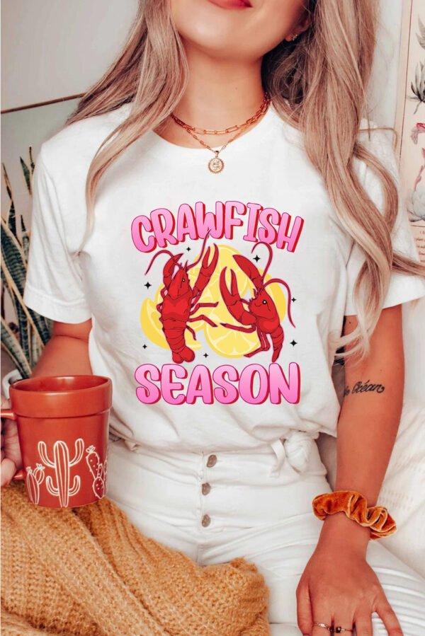 White CRAWFISH SEASON Lemon Spice Graphic Tee