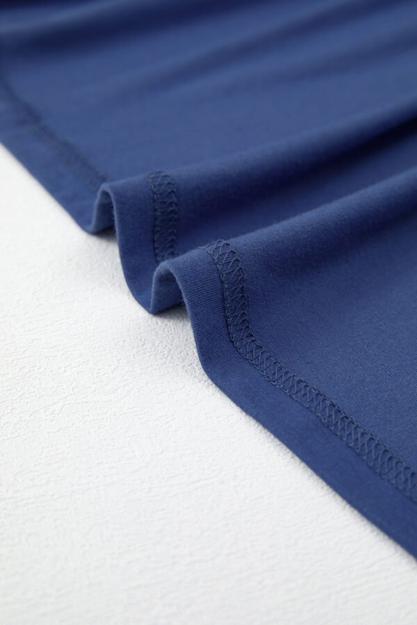Navy Blue Textured V Neck Flutter Sleeve Ruffled Maxi Dress