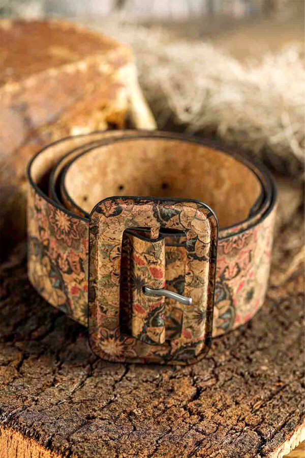 Chestnut Western Floral Print Faux Leather Waist Belt